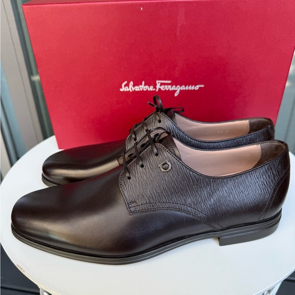 $750 FERRAGAMO Men’s Spencer Lace-Up Leather Loafers Shoes - Picture 2 of 11